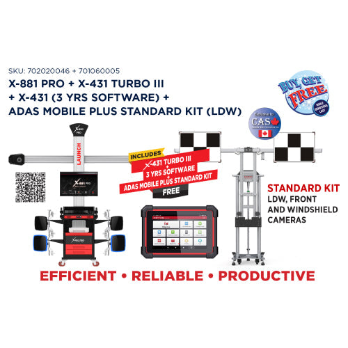 LAUNCH X-881 Pro + X-431 Turbo III PLUS+ X-431 (3 yrs software) ADAS Mobile Plus Standard Kit (Q1 2025 Winter Special) - Gadgets image 1