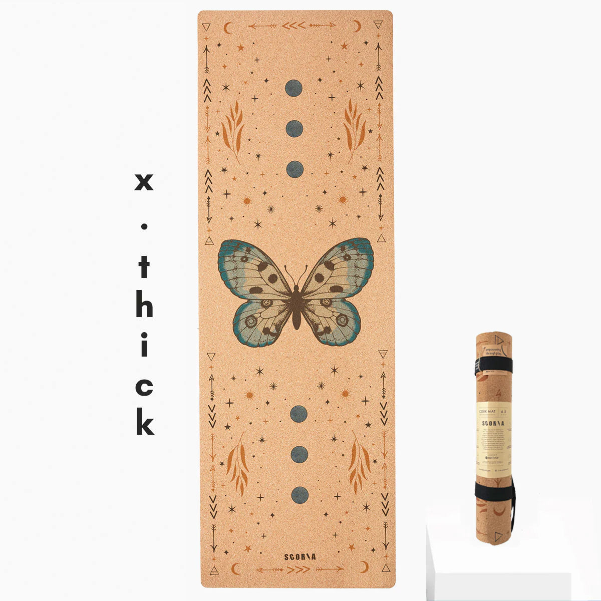 X-Thick Butterfly Cork Yoga Mat | 6MM - Athletic image 1