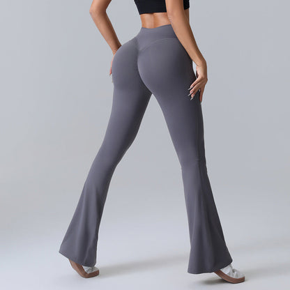 Hip-lift Yoga Flared Pants Fitness Sports Wide Leg High Waist Quick Dry Trousers Womens Clothing - Apparel image 7