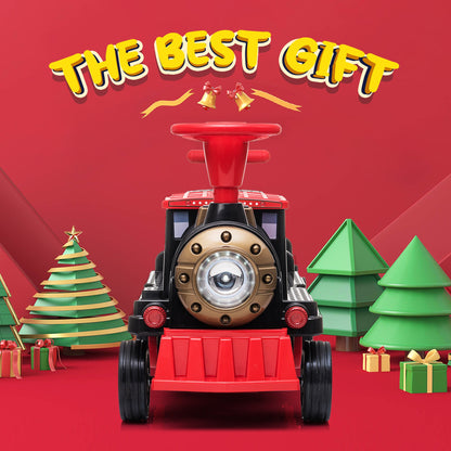 Locomotive Train 12V Ride on Train Car Toy for Kids and Parents with Carriage - Toys & Games image 8