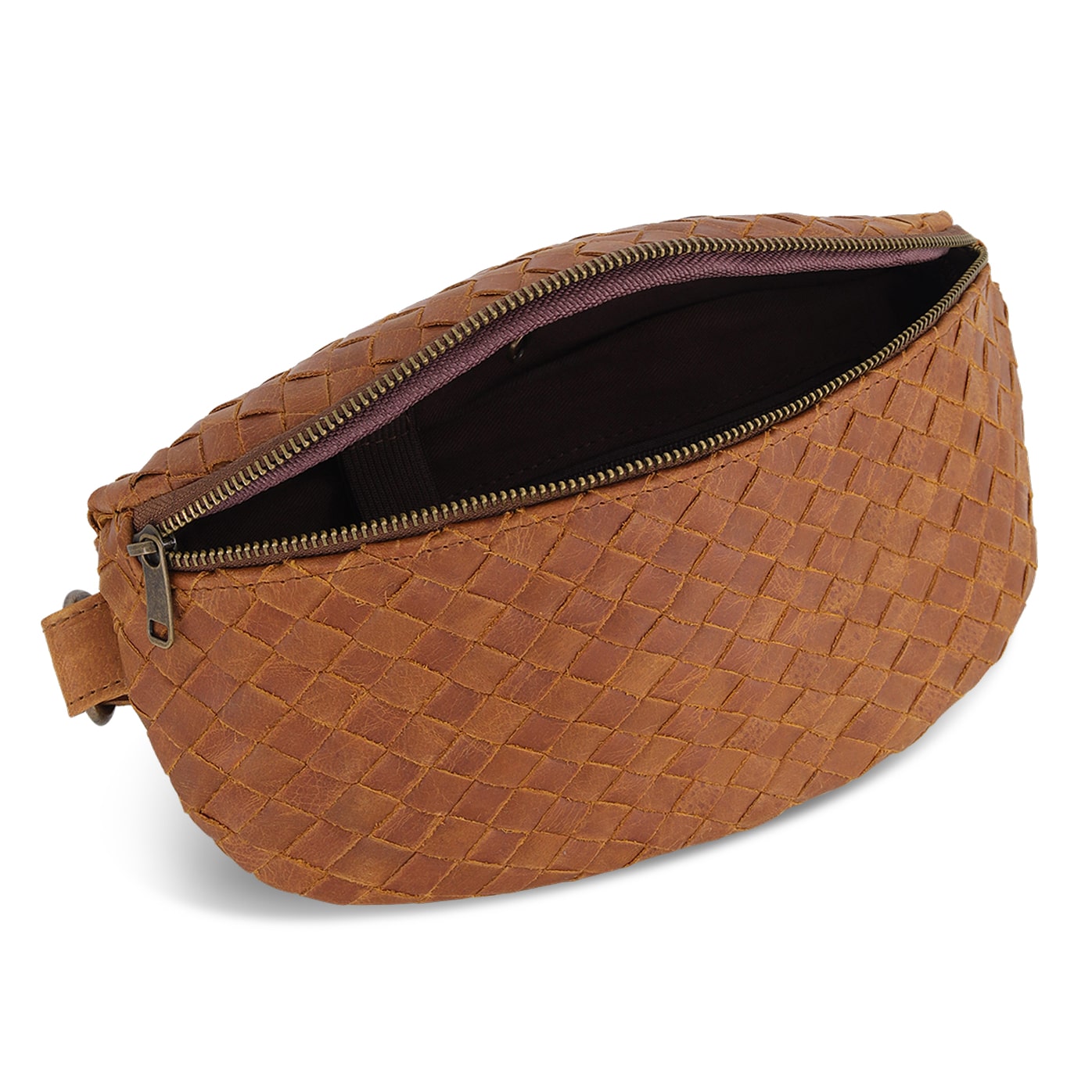 Nexus Woven Leather Belt Bag - Saddle Brown - Accessories image 4