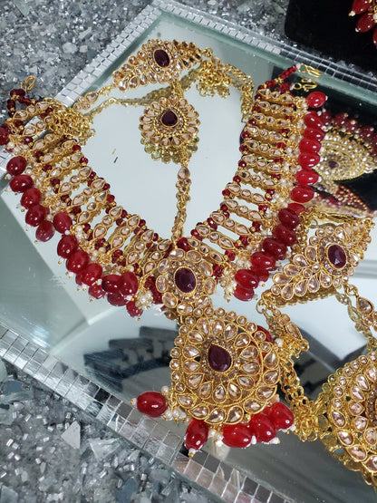 Bridal Full Set – Wine Color Choker with Matching Accessories - Misc image 4