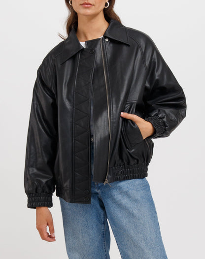 Christine Oversized Vegan Leather Bomber - Misc image 3