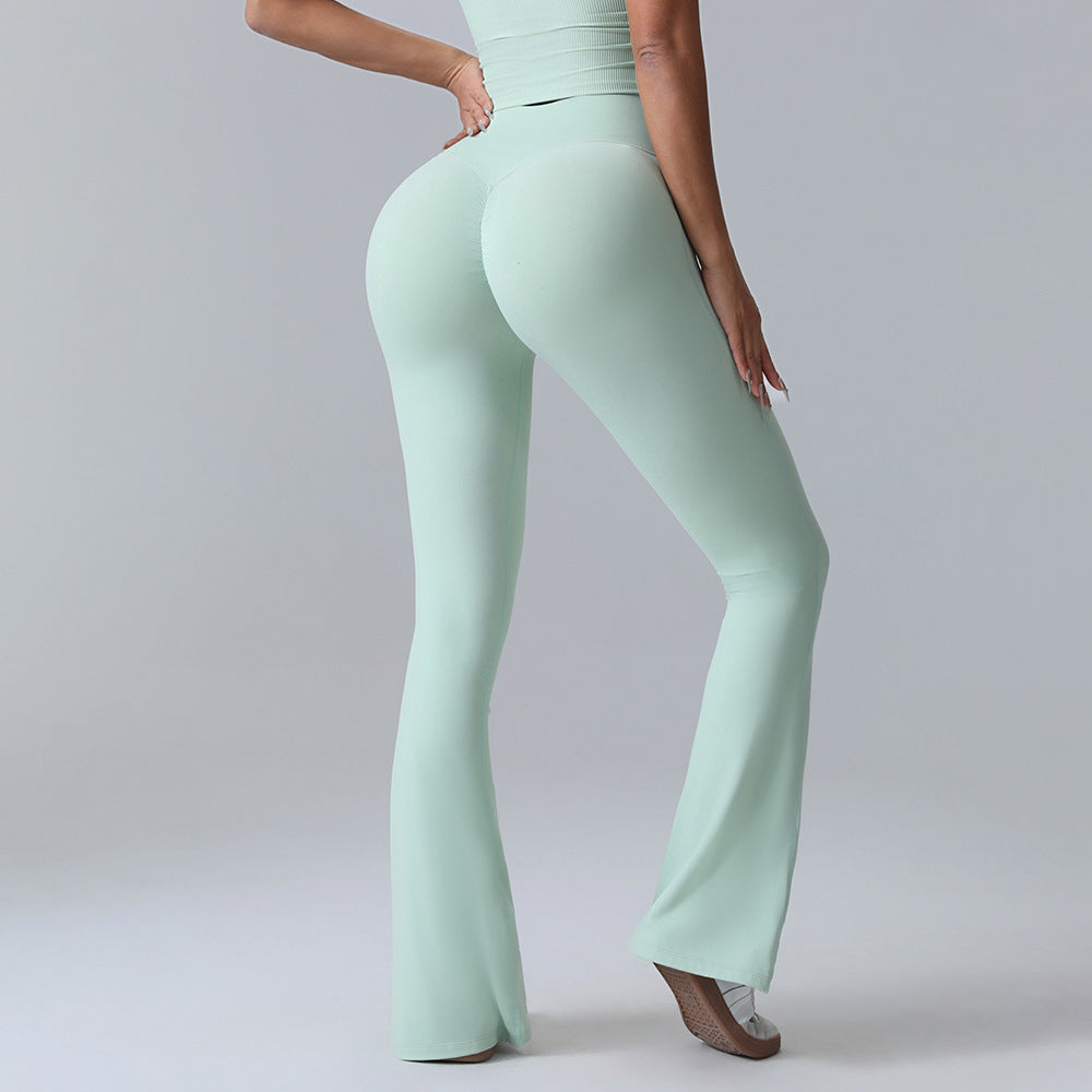 Hip-lift Yoga Flared Pants Fitness Sports Wide Leg High Waist Quick Dry Trousers Womens Clothing - Apparel image 2