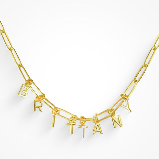 Custom/Personalized Link Letter Necklace - Jewelry image 1