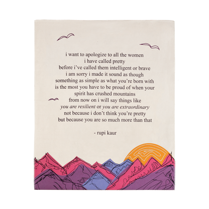 'i want to apologize' Embroidered Tapestry - Signed by Rupi Kaur - Kitchen & Dining image 1
