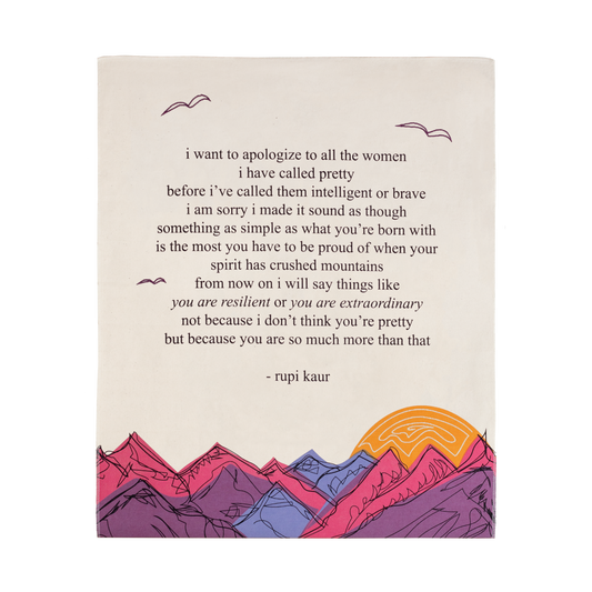 'i want to apologize' Embroidered Tapestry - Signed by Rupi Kaur - Kitchen & Dining image 1