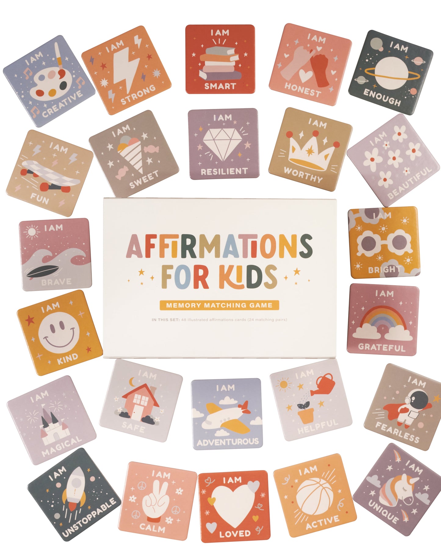Affirmations for Kids Memory Matching Game - Toys & Games image 1