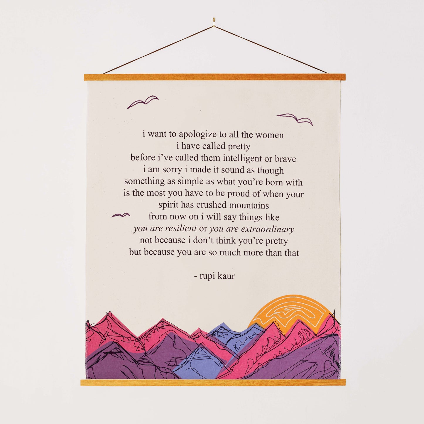 'i want to apologize' Embroidered Tapestry - Signed by Rupi Kaur - Kitchen & Dining image 2