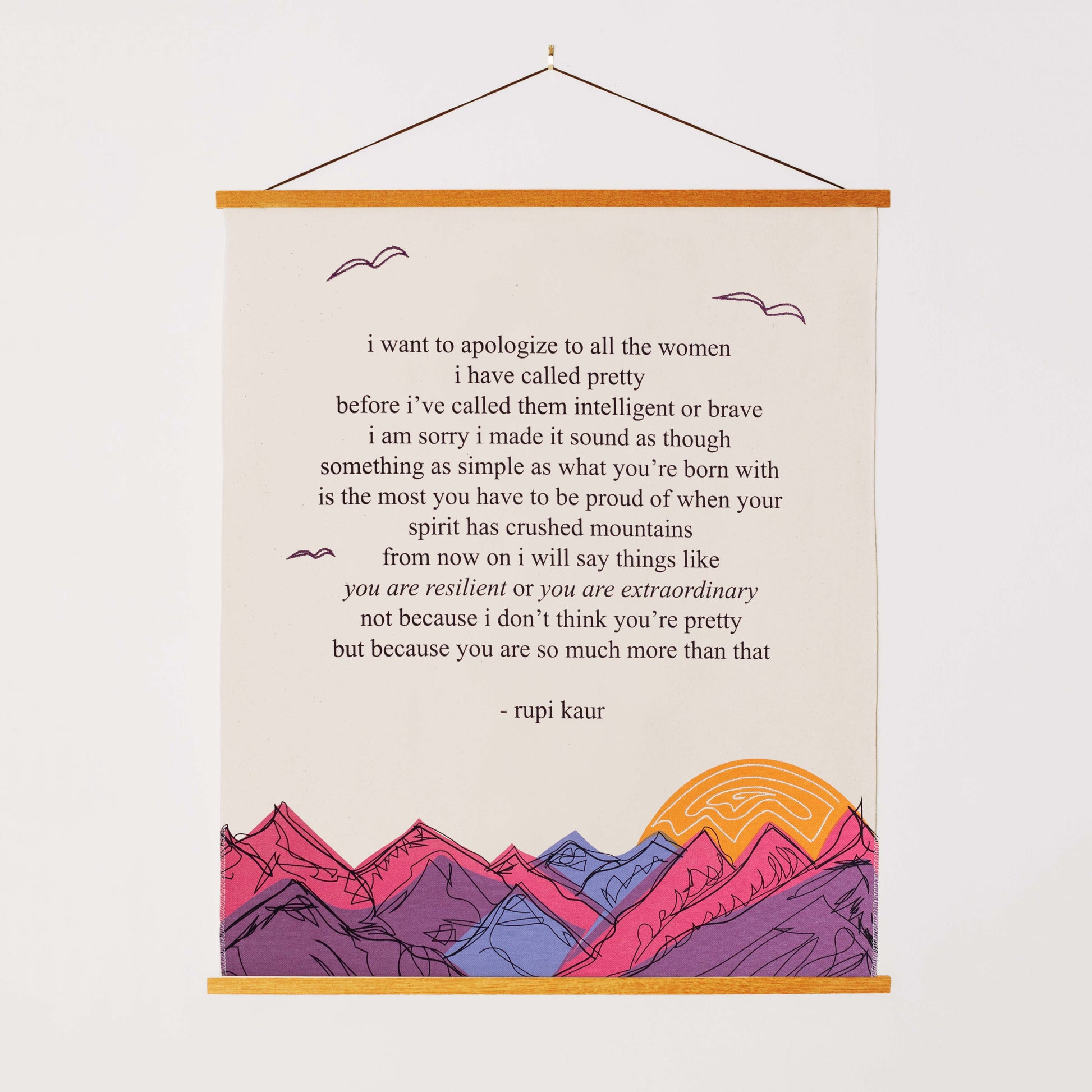'i want to apologize' Embroidered Tapestry - Signed by Rupi Kaur - Kitchen & Dining image 2