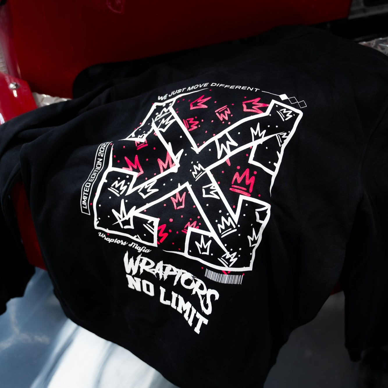 Wraptors X NO LIMIT Pink Crown Hoodie - Apparel image 6
