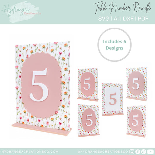Table Number Bundle | Laser Cut SVG File - Misc image 1