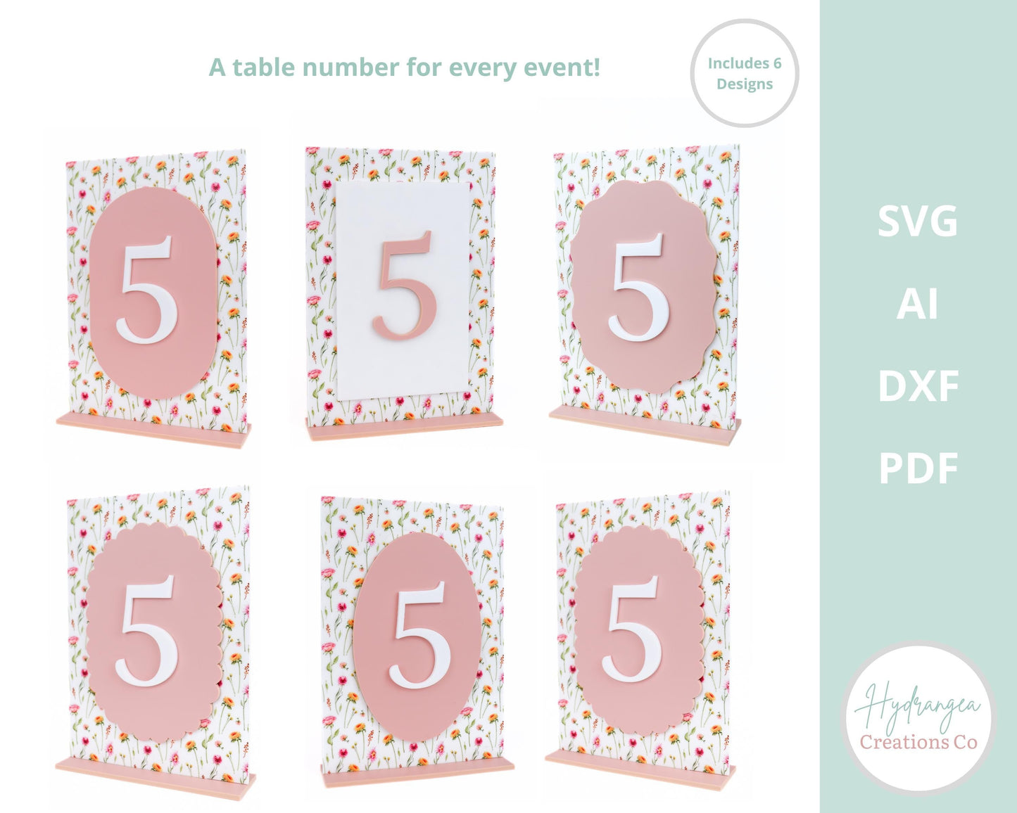 Table Number Bundle | Laser Cut SVG File - Misc image 3