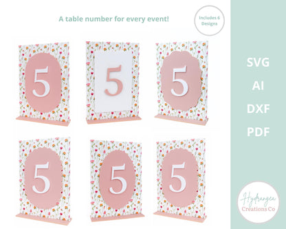Table Number Bundle | Laser Cut SVG File - Misc image 3