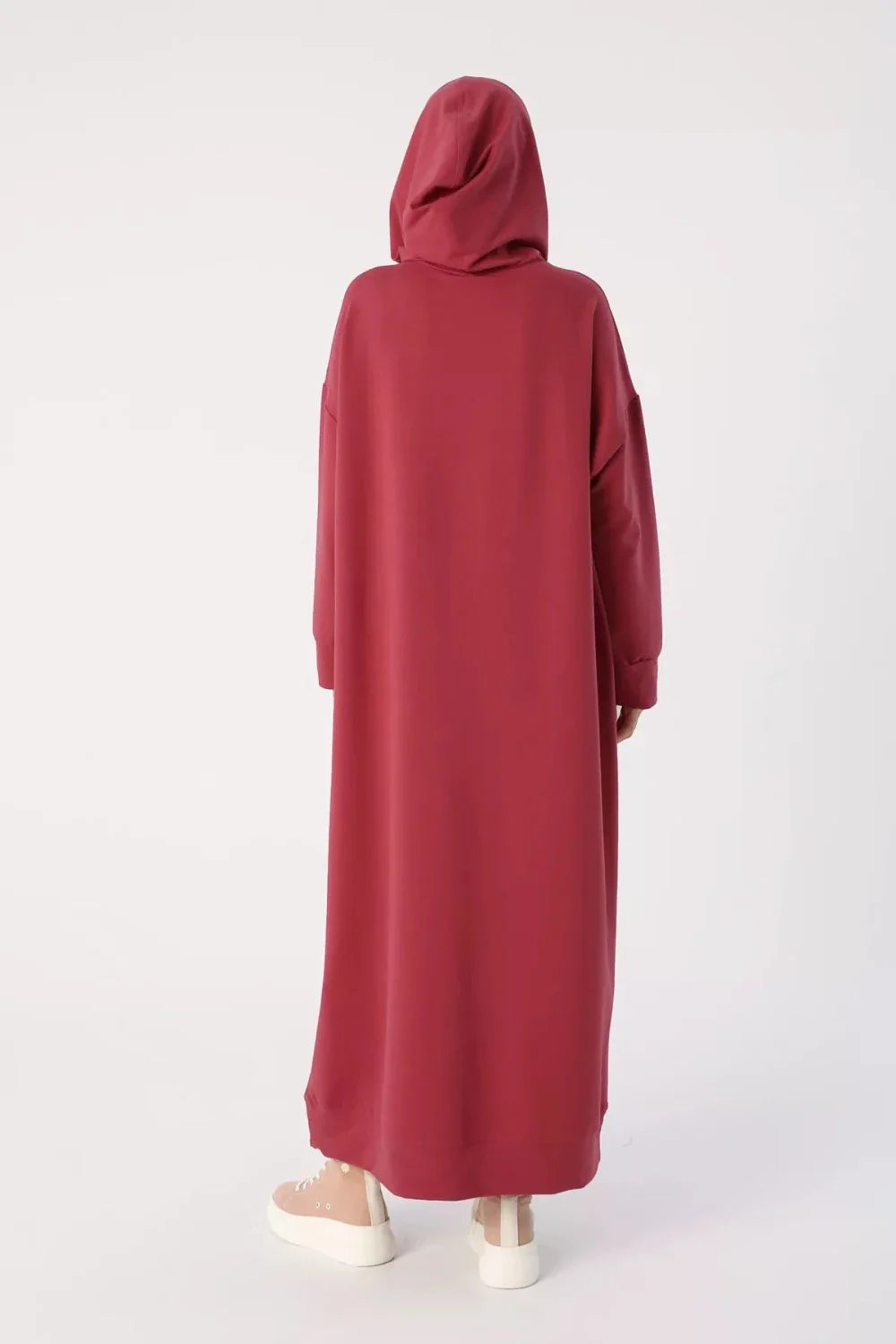 Plus Size Modest Hooded Knitted Dress | Rose - Apparel image 3