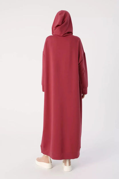 Plus Size Modest Hooded Knitted Dress | Rose - Apparel image 3