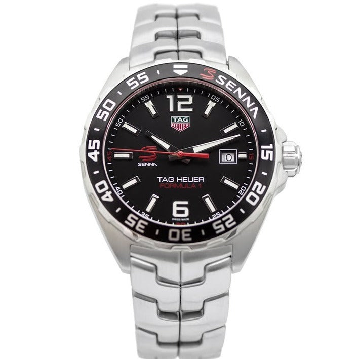 Tag Heuer Formula 1 Senna Limited Edition Black Dial Silver Steel Strap Watch for Men - WAZ1012.BA0883 - Jewelry image 4