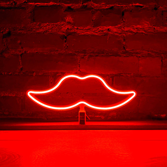 Neon Movember Moustache - Red - Apparel image 1