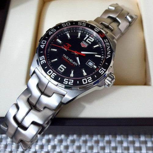 Tag Heuer Formula 1 Senna Limited Edition Black Dial Silver Steel Strap Watch for Men - WAZ1012.BA0883 - Jewelry image 23