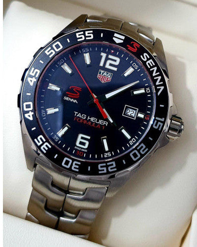 Tag Heuer Formula 1 Senna Limited Edition Black Dial Silver Steel Strap Watch for Men - WAZ1012.BA0883 - Jewelry image 27