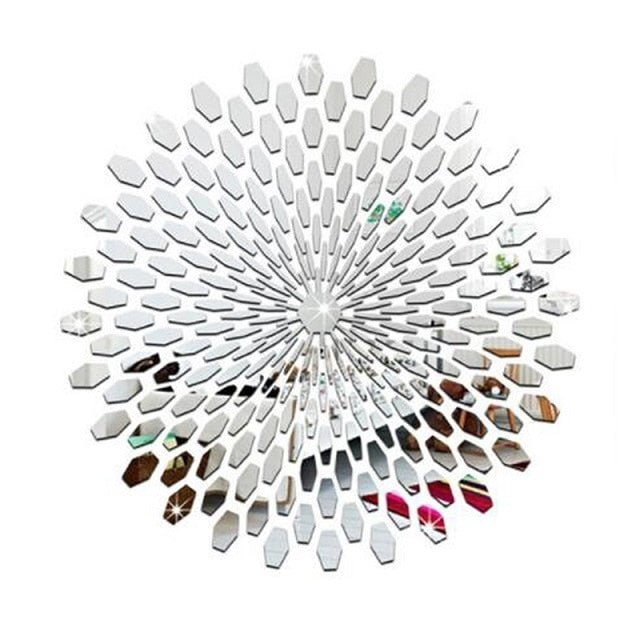 Geometric Pattern Petal Decor Self-Adhesive Acrylic Mirror - Home Decor image 2