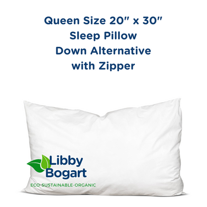 Queen Size 20" x 30" Sleep Pillow Down Alternative with Zipper - Bedding image 1