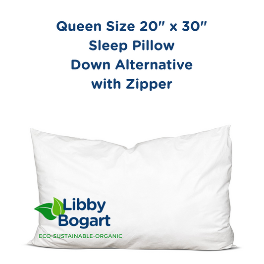 Queen Size 20" x 30" Sleep Pillow Down Alternative with Zipper - Bedding image 1