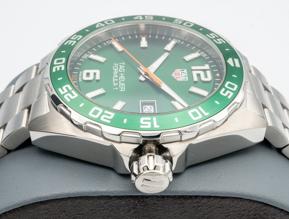 Tag Heuer Formula 1 Limited Edition Green Dial Silver Steel Strap Watch for Men - WAZ1017.BA0842 - Apparel image 11