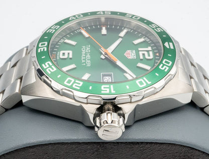 Tag Heuer Formula 1 Limited Edition Green Dial Silver Steel Strap Watch for Men - WAZ1017.BA0842 - Apparel image 11