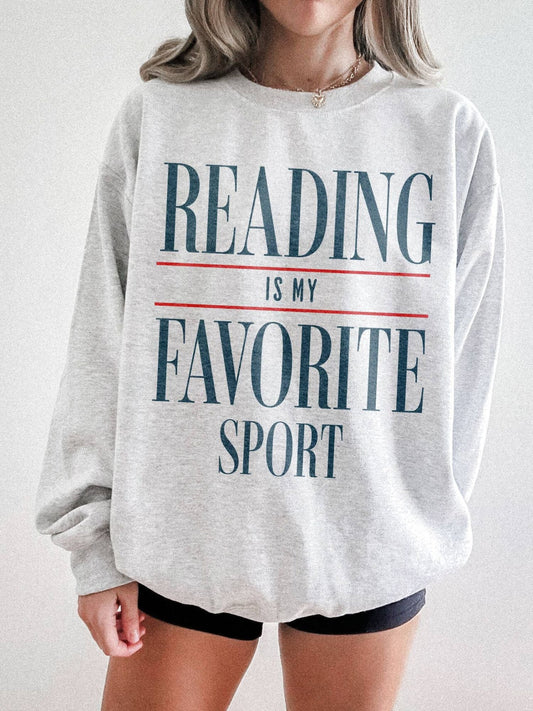 Reading Is My Favorite Sport Sweatshirt | Book Lover Gift - Apparel image 1