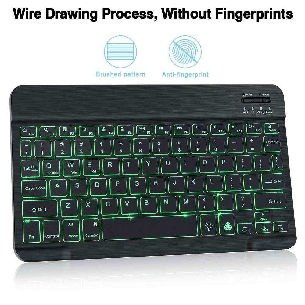 RGB Bluetooth Keyboard and Mouse Rechargeable Wireless Keyboard Mouse Russian Spainsh Backlight Keyboard For ipad Tablet Laptop - Gadgets image 11