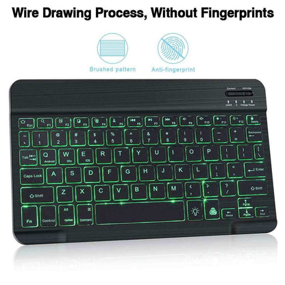 RGB Bluetooth Keyboard and Mouse Rechargeable Wireless Keyboard Mouse Russian Spainsh Backlight Keyboard For ipad Tablet Laptop - Gadgets image 11