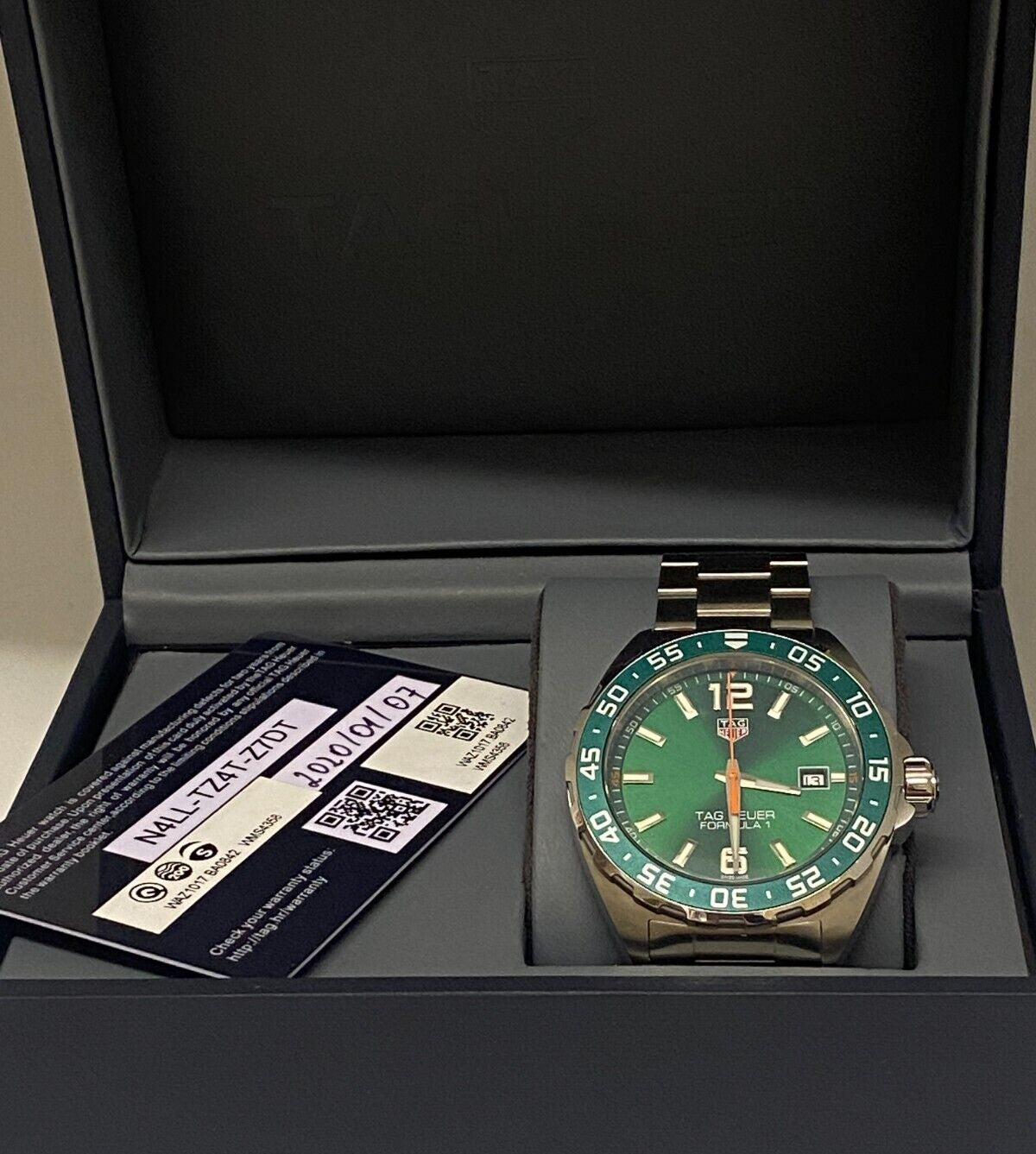 Tag Heuer Formula 1 Limited Edition Green Dial Silver Steel Strap Watch for Men - WAZ1017.BA0842 - Apparel image 7