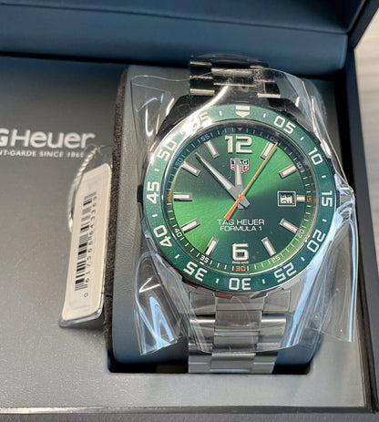 Tag Heuer Formula 1 Limited Edition Green Dial Silver Steel Strap Watch for Men - WAZ1017.BA0842 - Apparel image 10