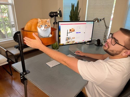 Desk Cat Nest Bed - Purrfect Accessory for Cat Lover's Workspace - Furniture image 6