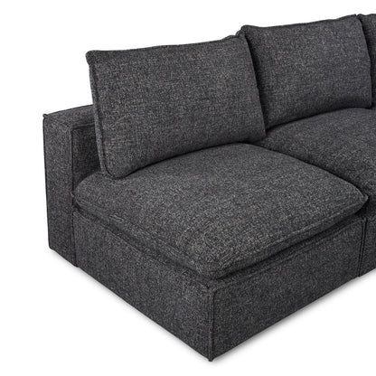 Fusion Modular 5-Piece Charcoal Grey Chenille Fabric Armless Sectional | Sofa sectionnel sans accoudoirs modulaire Fusion 5 pièces en tissu de chenille gris anthracite - Furniture image 3