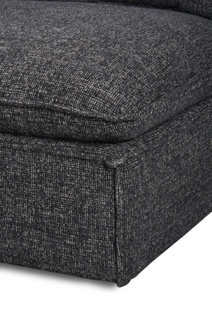 Fusion Modular 5-Piece Charcoal Grey Chenille Fabric Armless Sectional | Sofa sectionnel sans accoudoirs modulaire Fusion 5 pièces en tissu de chenille gris anthracite - Furniture image 4