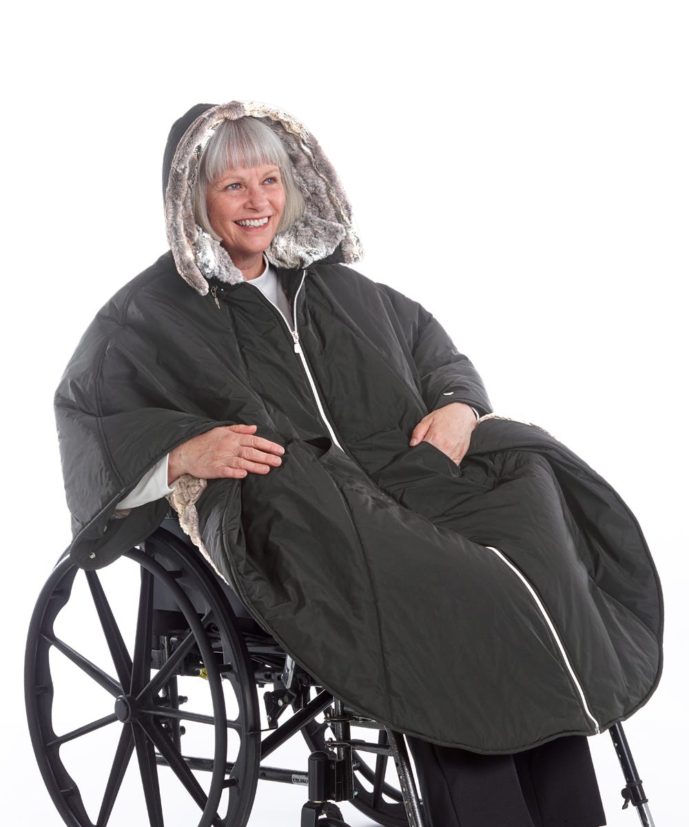 Unisex Luxurious Fur-Lined Winter Wheelchair Cape - Misc image 14