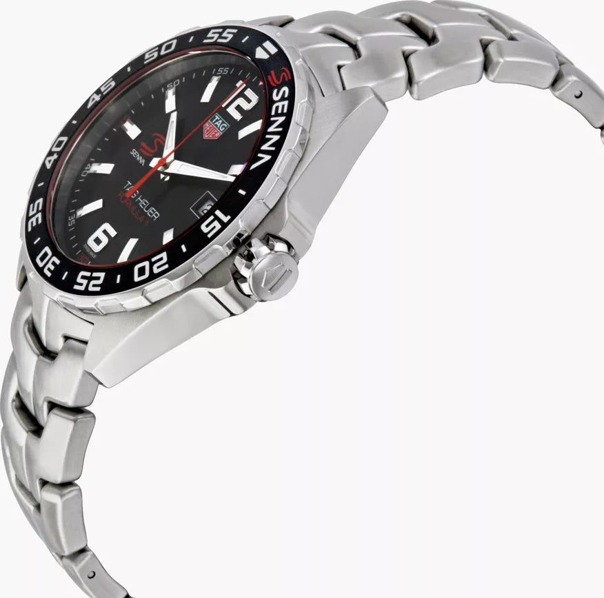 Tag Heuer Formula 1 Senna Limited Edition Black Dial Silver Steel Strap Watch for Men - WAZ1012.BA0883 - Jewelry image 13