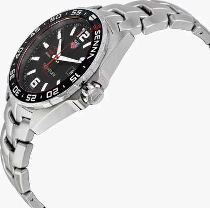 Tag Heuer Formula 1 Senna Limited Edition Black Dial Silver Steel Strap Watch for Men - WAZ1012.BA0883 - Jewelry image 13