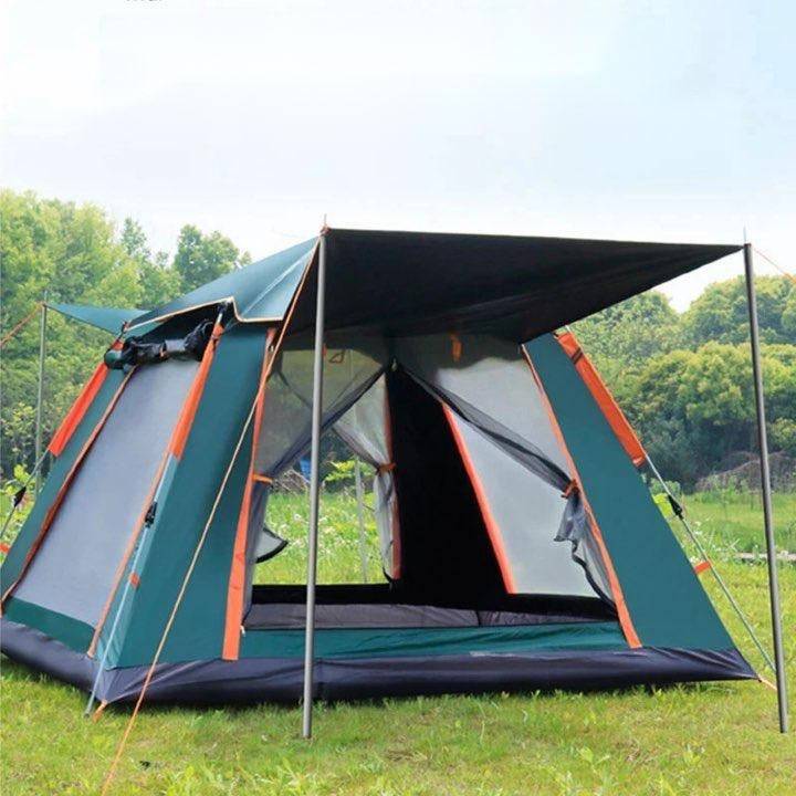 Family Camping Tent - Automatic Setup, Waterproof, All Seasons, Ideal for Camping, Beach, Hiking (3-4 & 5-6 Person Sizes) with Carrying Bag - Misc image 2