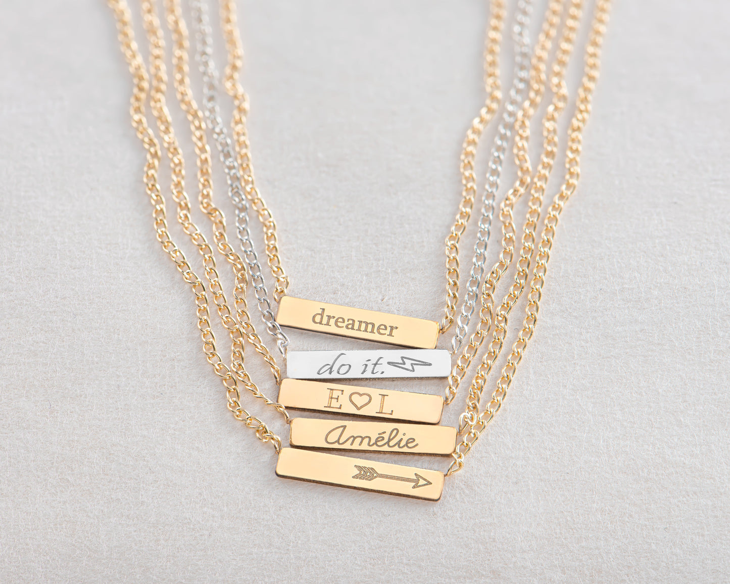 Tiny Bar Necklace w/ Curb Chain - Jewelry image 5