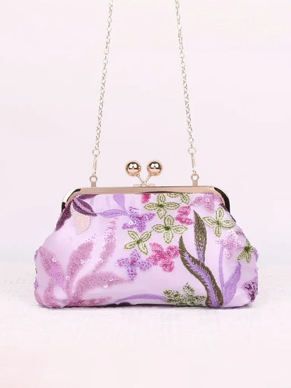 Elegant Vintage Evening Purse with Sequin Embroidery - Jewelry image 3