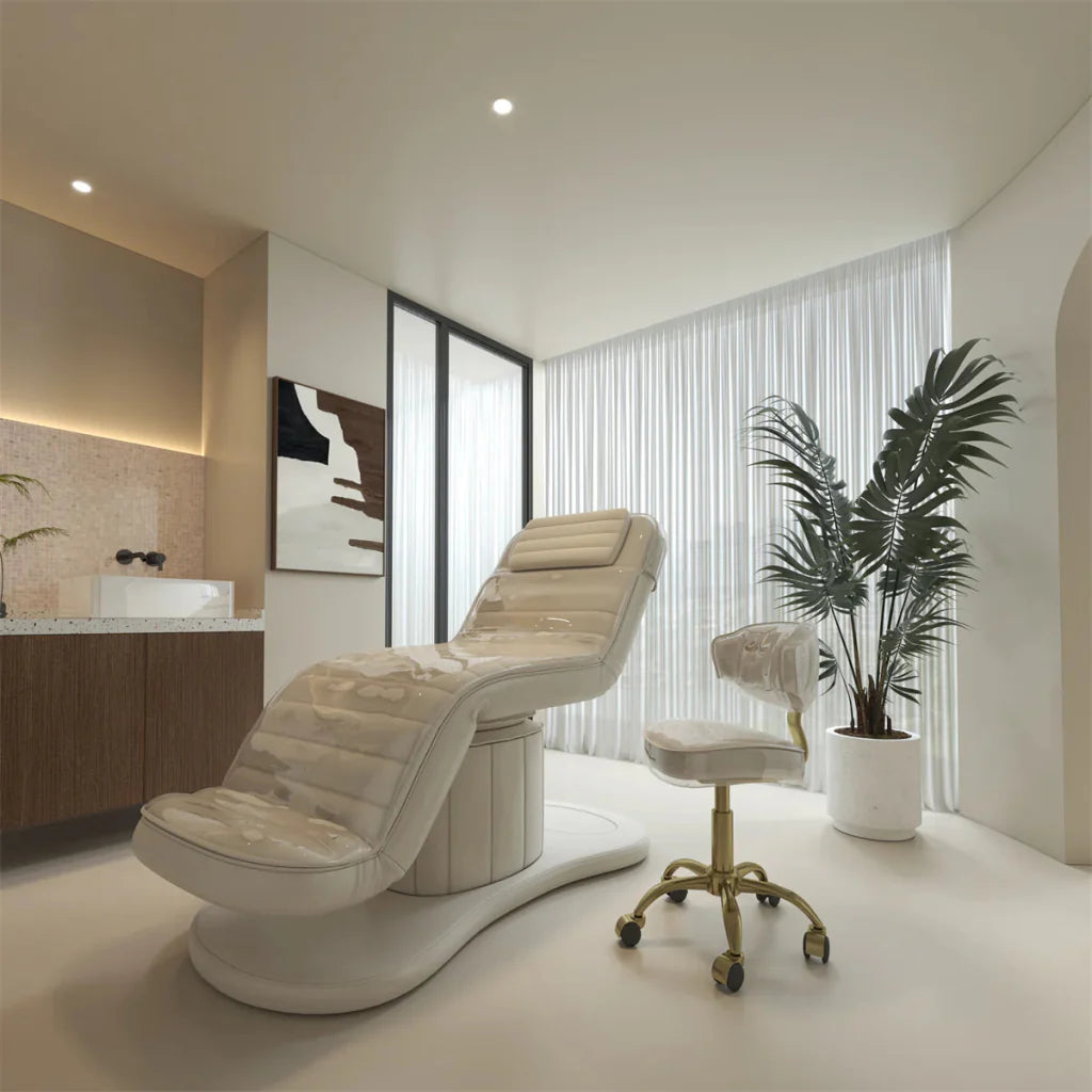 YOOCELL ® Beauty SPA Bed Kit for Eyelash Facial AG1206 (Electric bed + Chair + 2 sets Clear Covers for both) - Furniture image 7